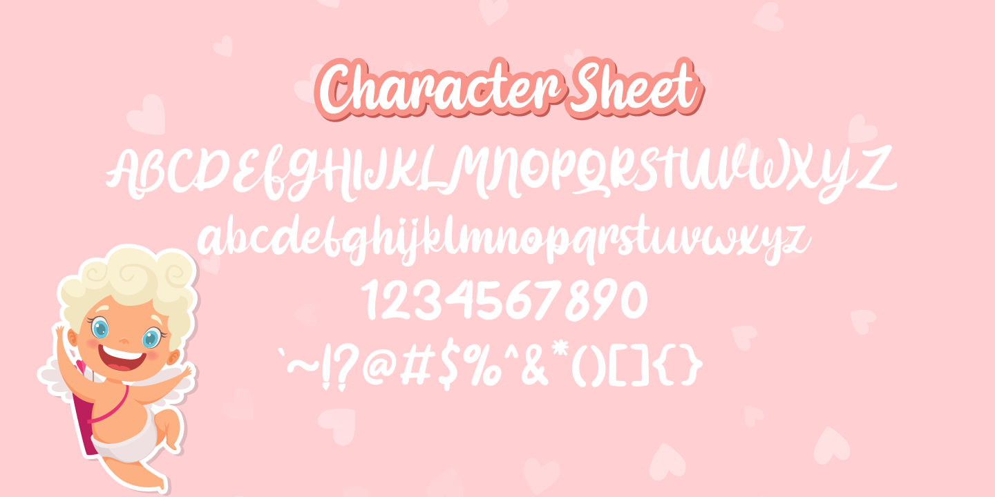 Пример шрифта Pinky Cupid Regular